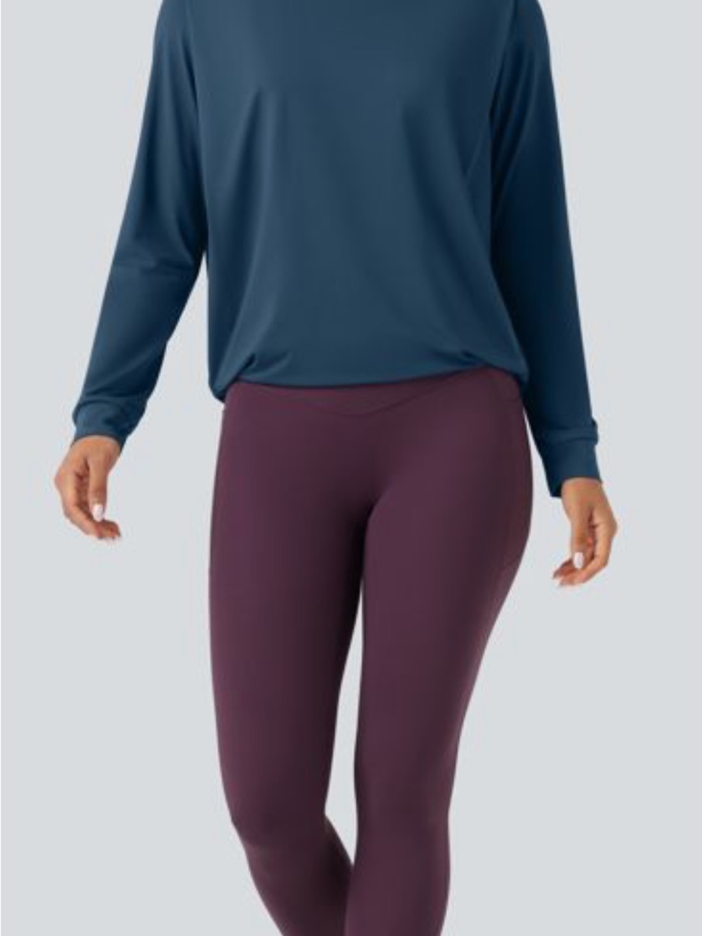 Women's Long Sleeve Crew Neck Shirt - Blue